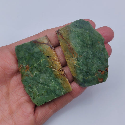Natural Green Opal | Rough Gemstone Healing Crystal | Raw Gemstone for Jewelry making | Unique Gemstone Slice - Silverhubjewels