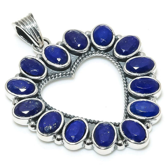 Lapis Lazuli Gemstone Handmade 925 Solid Sterling Silver Jewelry Pendant 1.69 SJ-105 - Silverhubjewels