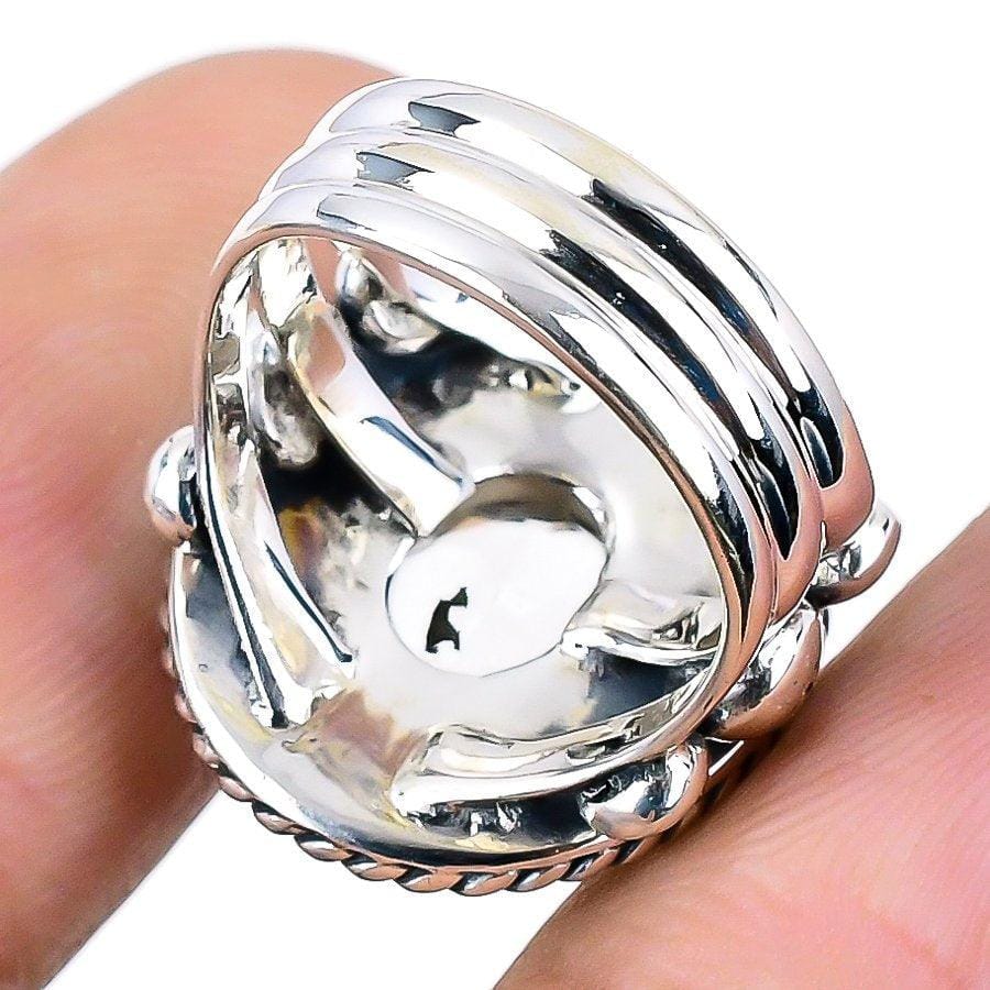 White Topaz Gemstone Handmade 925 Solid Sterling Silver Jewelry Ring  SJ 1330 - Silverhubjewels