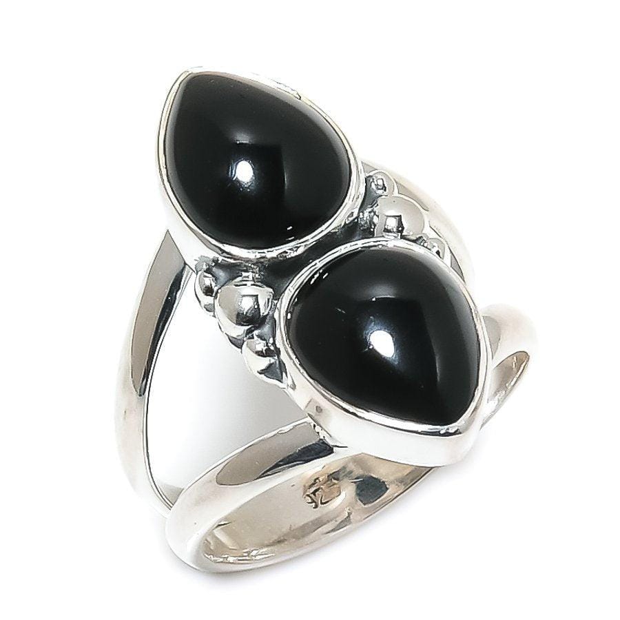 Black Onyx Gemstone Handmade 925 Solid Sterling Silver Jewelry Ring