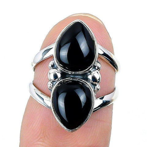 Black Onyx Gemstone Handmade 925 Solid Sterling Silver Jewelry Ring 