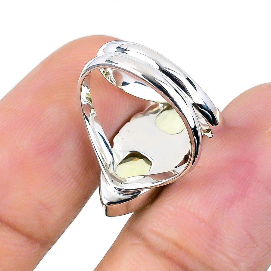 Lemon Quartz Gemstone Handmade 925 Solid Sterling Silver Designer Jewelry Rings (All Size Available) SJ-1343 - Silverhubjewels