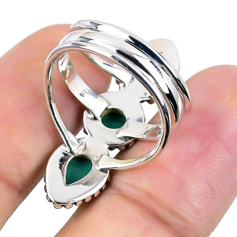 Malachite Gemstone Handmade 925 Solid Sterling Silver Jewelry Ring  SJ-1347 - Silverhubjewels