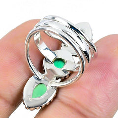Green Onyx Gemstone Handmade 925 Solid Sterling Silver Jewelry Ring  SJ-1350 - Silverhubjewels