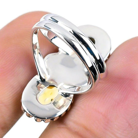 Citrine Gemstone Handmade 925 Solid Sterling Silver Jewelry Ring  SJ-1366 - Silverhubjewels