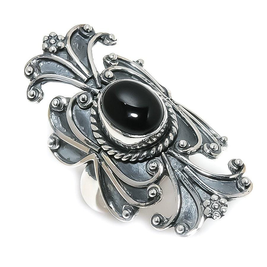 Black Onyx Gemstone Jewelry Ring