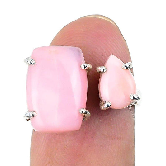 Pink Opal Gemstone Handmade 925 Solid Sterling Silver Jewelry Ring  SJ 1389 - Silverhubjewels