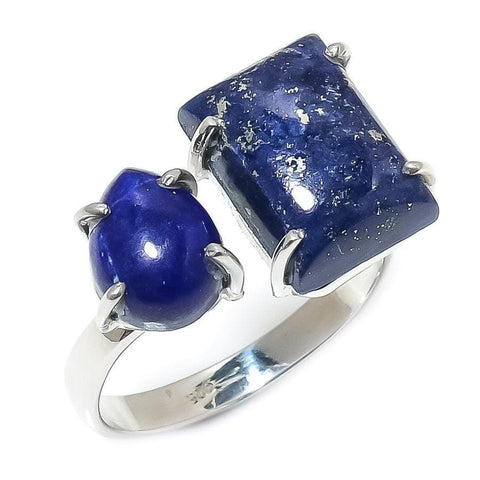 Lapis Lazuli Gemstone Handmade 925 Solid Sterling Silver Jewelry Ring  SJ-1393 - Silverhubjewels