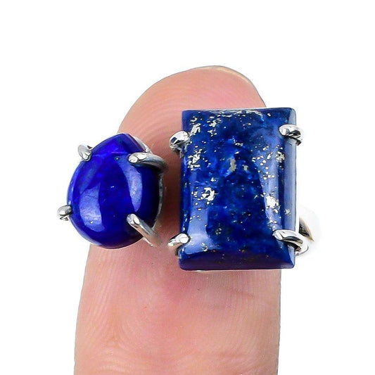 Lapis Lazuli Gemstone Handmade 925 Solid Sterling Silver Jewelry Ring  SJ-1393 - Silverhubjewels