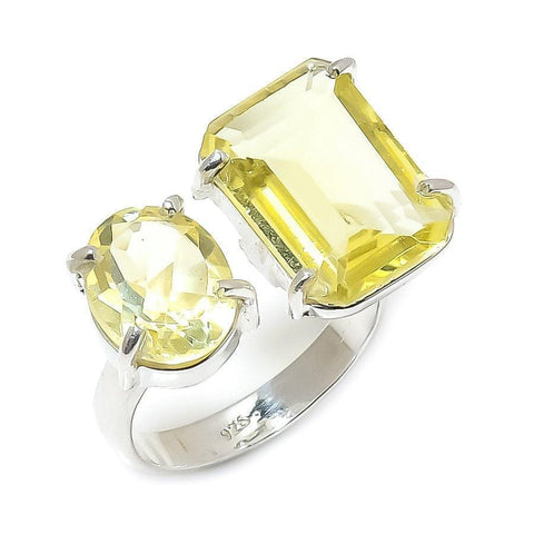 Lemon Topaz Gemstone Handmade 925 Solid Sterling Silver Jewelry Ring  SJ-1394 - Silverhubjewels