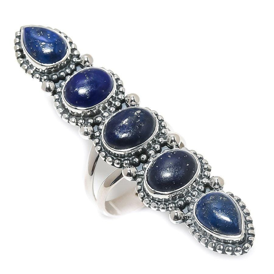 Lapis Lazuli Gemstone Handmade 925 Solid Sterling Silver Jewelry Ring  SJ-1411 - Silverhubjewels