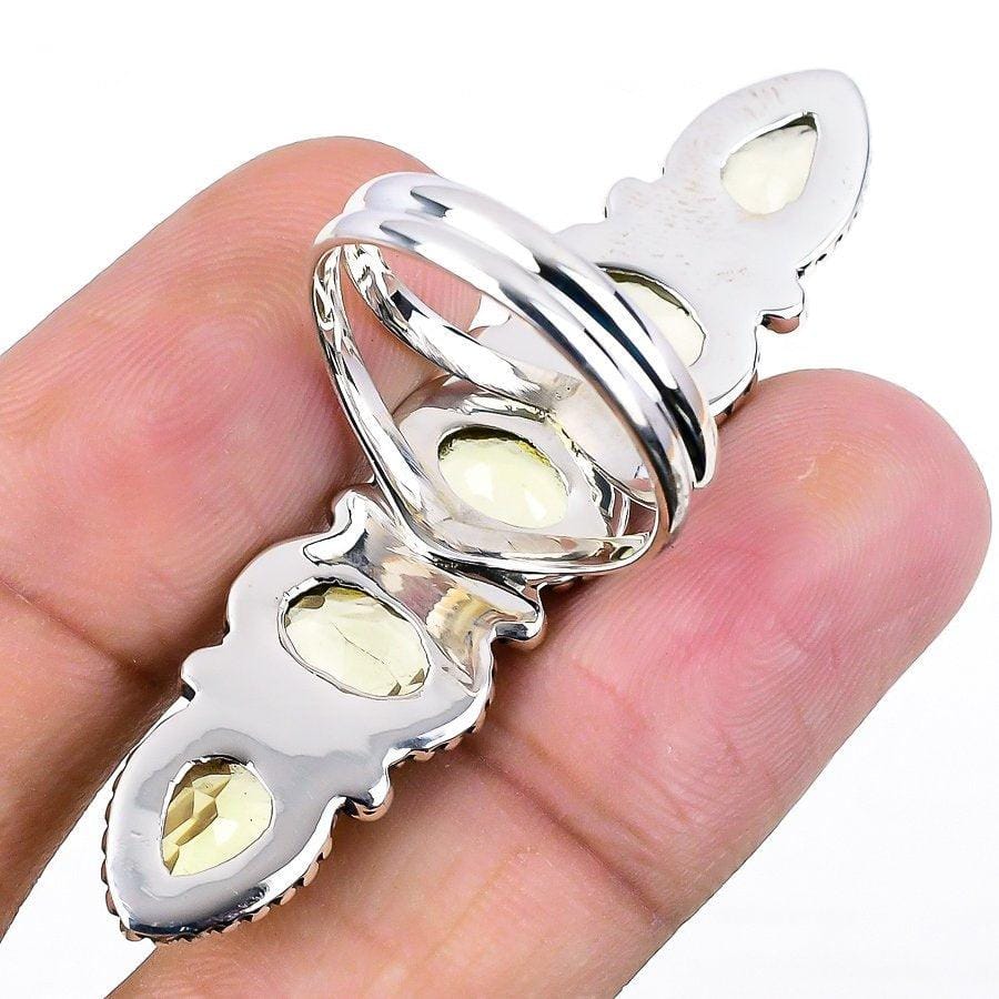 Lemon Topaz Gemstone Handmade 925 Solid Sterling Silver Jewelry Ring  SJ-1413 - Silverhubjewels