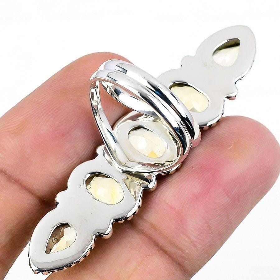 Citrine Gemstone Handmade 925 Solid Sterling Silver Jewelry Ring  SJ-1416 - Silverhubjewels