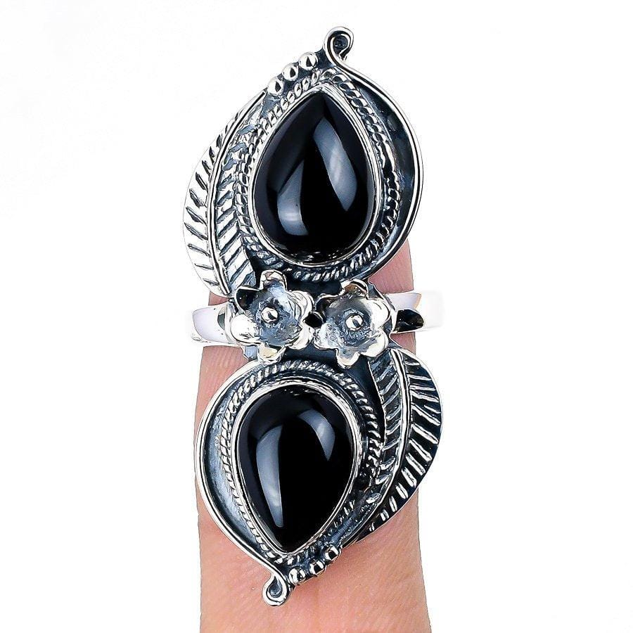 Black Onyx Gemstone Handmade ring
