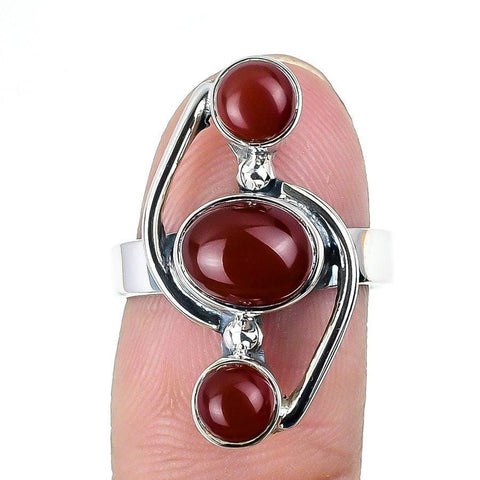 Red Onyx Gemstone Ring