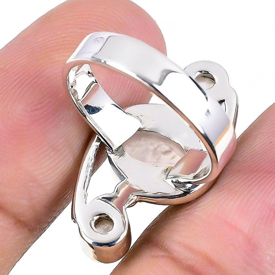 Rose Quartz Gemstone Handmade 925 Solid Sterling Silver Jewelry Ring  SJ 1435 - Silverhubjewels