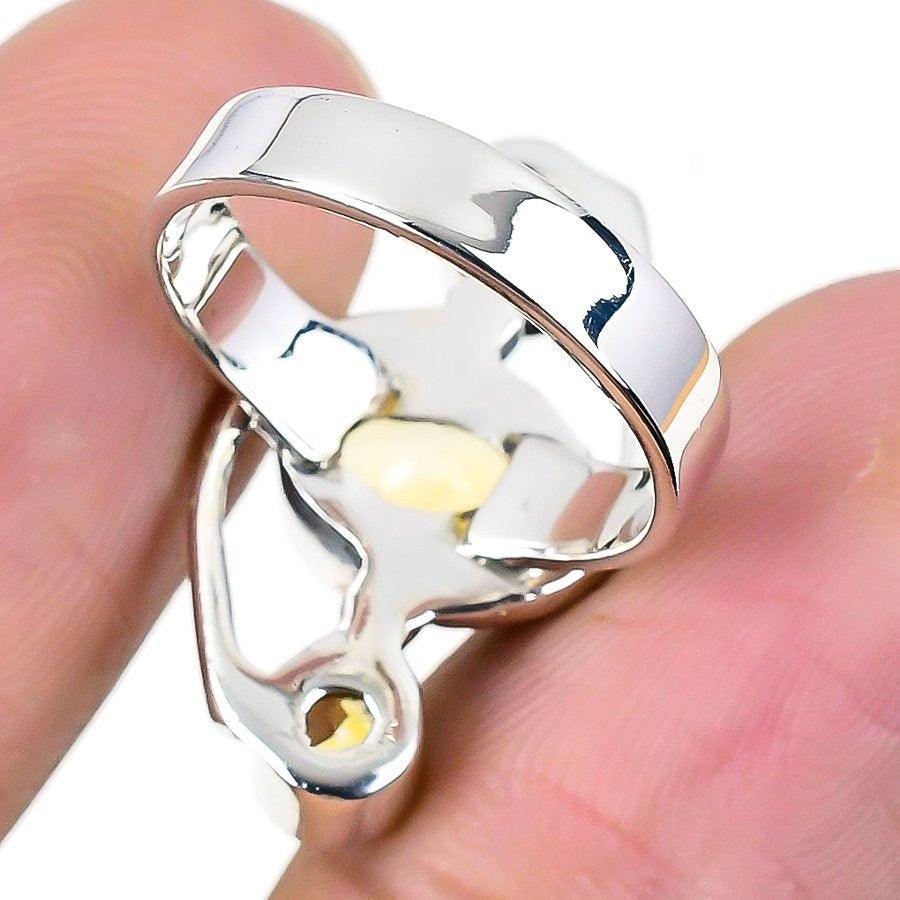 Citrine Gemstone Handmade 925 Solid Sterling Silver Jewelry Ring  SJ-1437 - Silverhubjewels