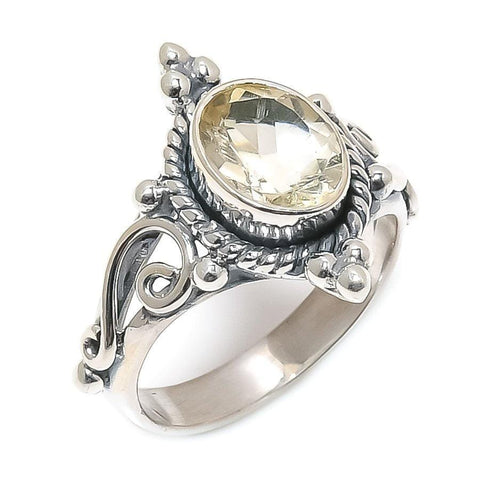 Citrine Gemstone Handmade 925 Solid Sterling Silver Jewelry Ring  SJ-1454 - Silverhubjewels