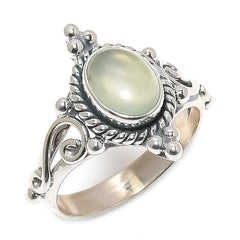 Prehnite Gemstone Handmade 925 Solid Sterling Silver Jewelry Ring  SJ 1459 - Silverhubjewels