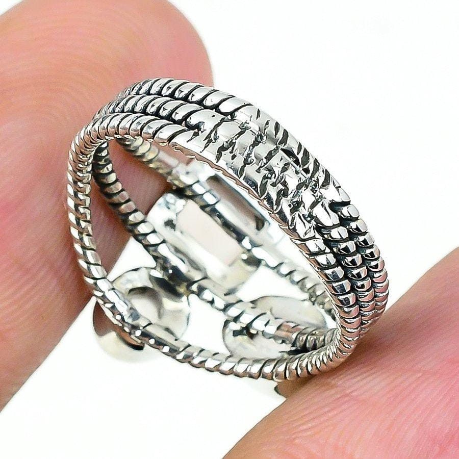 Rose Quartz Gemstone Handmade 925 Solid Sterling Silver Jewelry Ring  SJ 1466 - Silverhubjewels