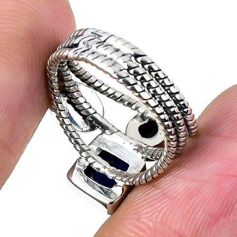 Lapis Lazuli Gemstone Handmade 925 Solid Sterling Silver Jewelry Ring  SJ-1469 - Silverhubjewels