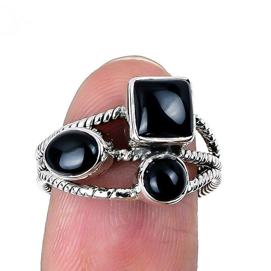 Black Onyx Gemstone ring