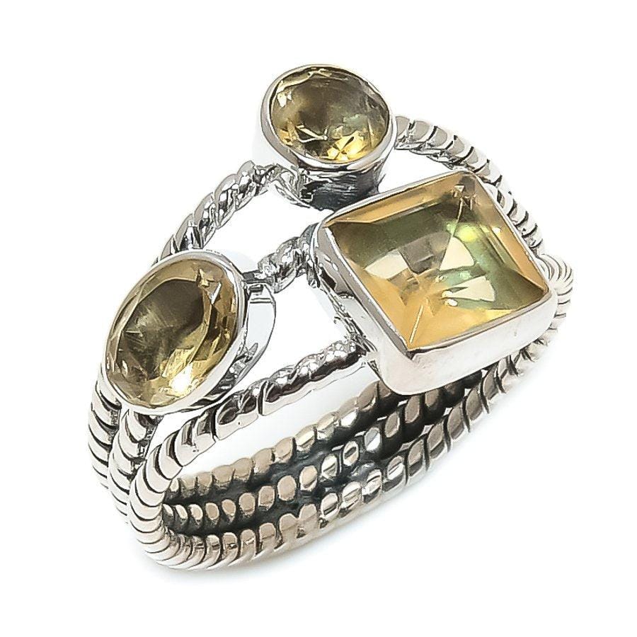Citrine Gemstone Handmade 925 Solid Sterling Silver Jewelry Ring  SJ-1473 - Silverhubjewels