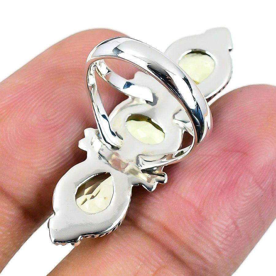 Citrine Gemstone Handmade 925 Solid Sterling Silver Jewelry Ring  SJ-1478 - Silverhubjewels