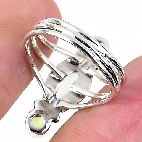 Peridot & Green Amethyst Gemstone Handmade 925 Solid Sterling Silver Jewelry Rings (All Size Available)  SJ-1512 - Silverhubjewels