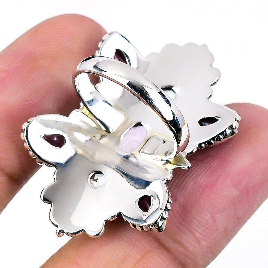 Amethyst, Apatite Gemstone 925 Solid Sterling Silver Jewelry Ring SJ-1528 - Silverhubjewels