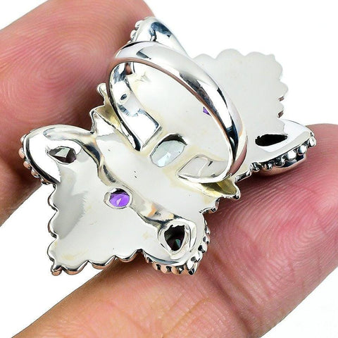 Mystic Rainbow Topaz Gemstone 925 Solid Sterling Silver Jewelry Ring  SJ-1535 - Silverhubjewels