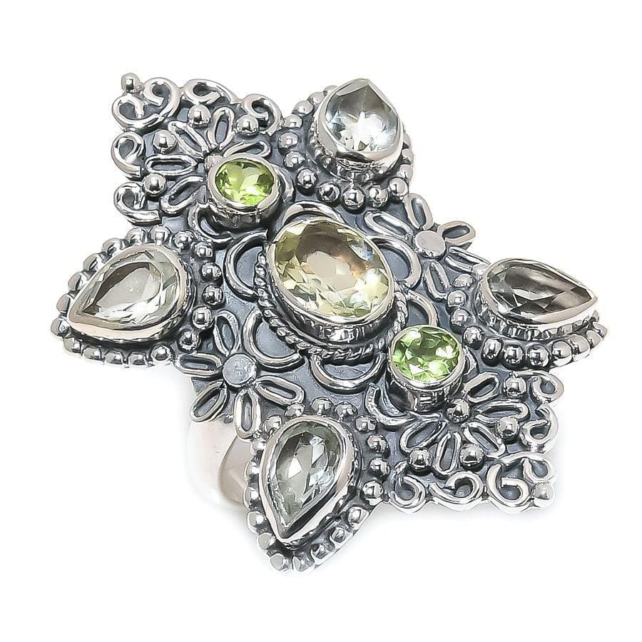 Citrine Gemstone Handmade 925 Solid Sterling Silver Jewelry Ring  SJ-1536 - Silverhubjewels