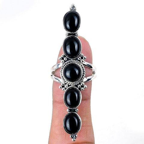 5 Black Onyx Gemstone Ring