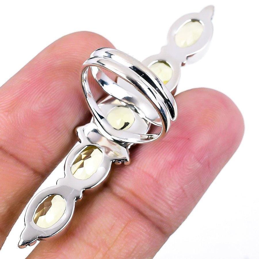 Lemon Quartz Gemstone Handmade 925 Solid Sterling Silver Designer Jewelry Rings (All Size Available) SJ-1547 - Silverhubjewels