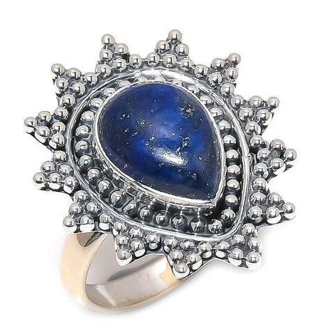 Lapis Lazuli Gemstone Handmade 925 Solid Sterling Silver Jewelry Ring  SJ-1564 - Silverhubjewels