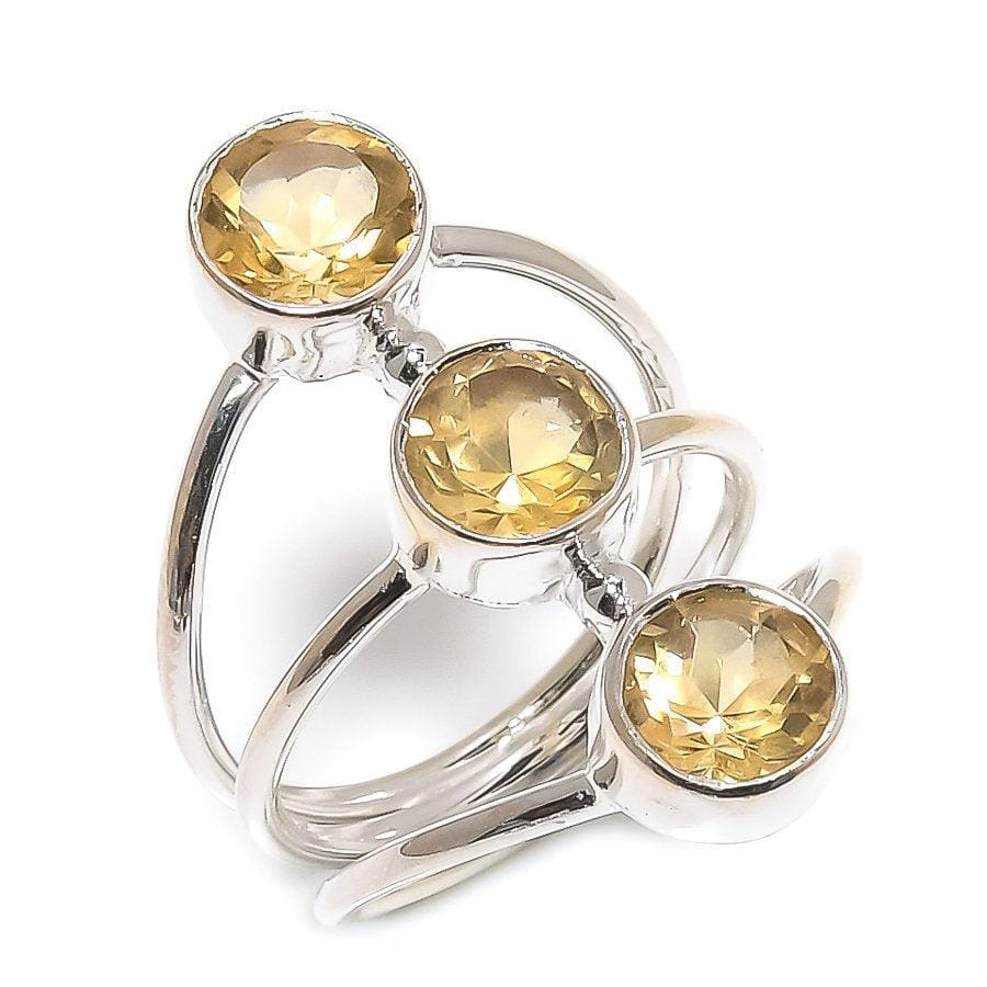 Citrine Gemstone Handmade 925 Solid Sterling Silver Jewelry Ring  SJ-1586 - Silverhubjewels