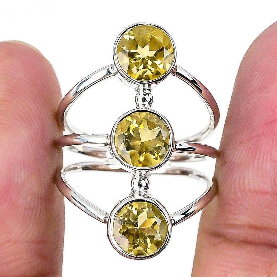 Citrine Gemstone Handmade 925 Solid Sterling Silver Jewelry Ring  SJ-1586 - Silverhubjewels