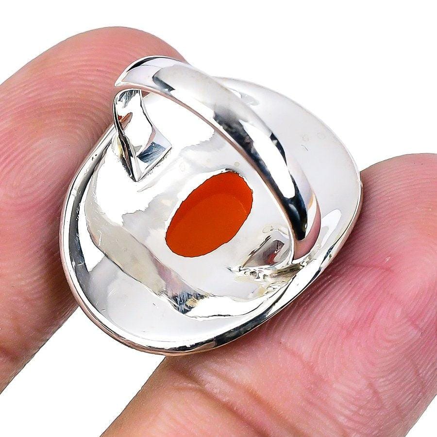 Red Onyx 925 Solid Sterling Silver  Ring