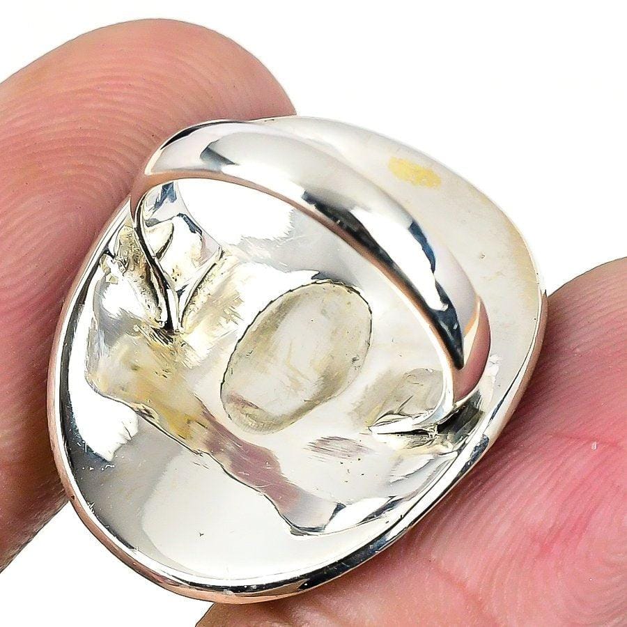 Golden Rutile Gemstone Handmade 925 Solid Sterling Silver Jewelry Ring  SJ-1595 - Silverhubjewels