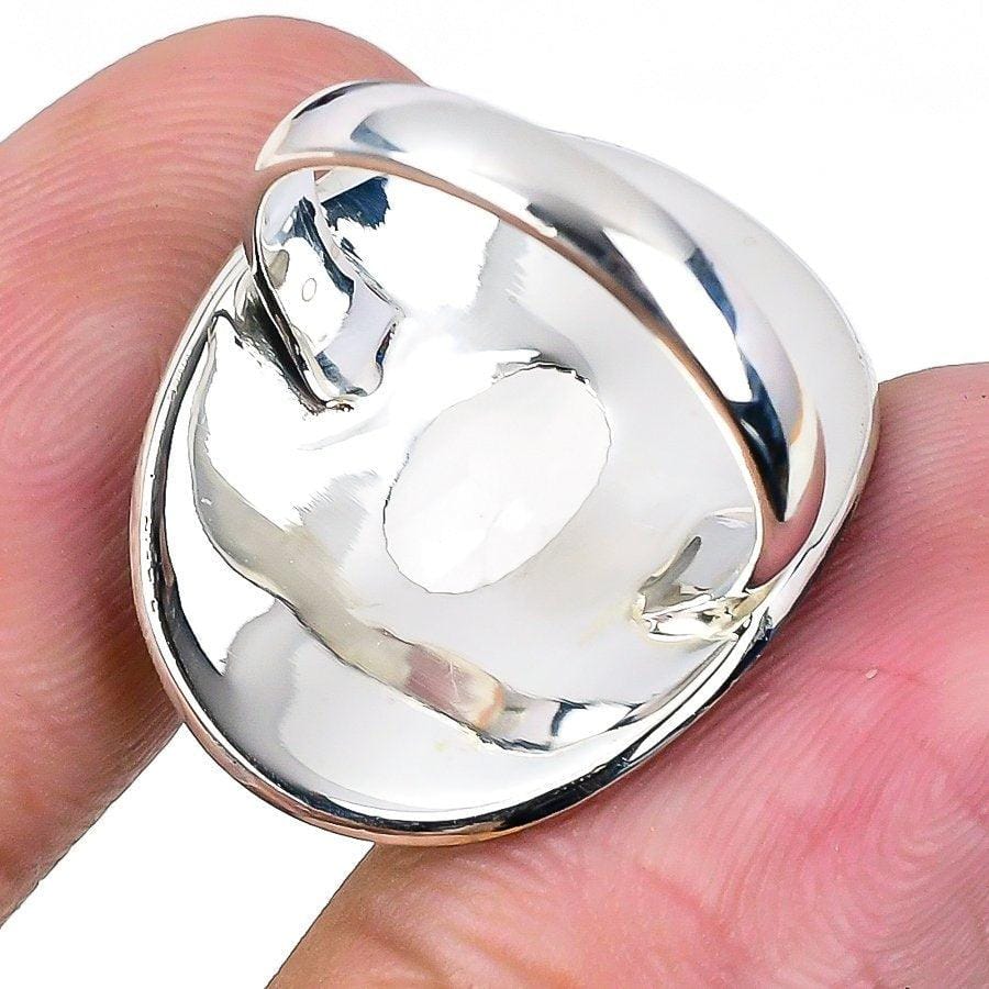 White Topaz Gemstone Handmade 925 Solid Sterling Silver Jewelry Ring  SJ 1598 - Silverhubjewels