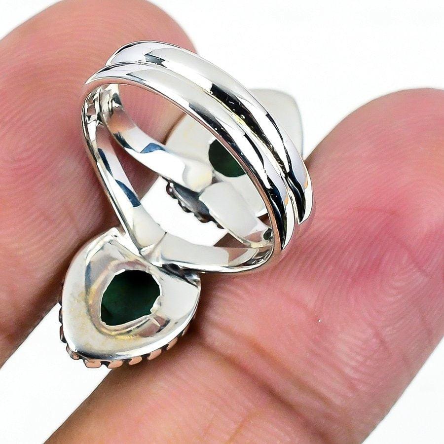 Malachite Gemstone Handmade 925 Solid Sterling Silver Jewelry Ring  SJ-1617 - Silverhubjewels