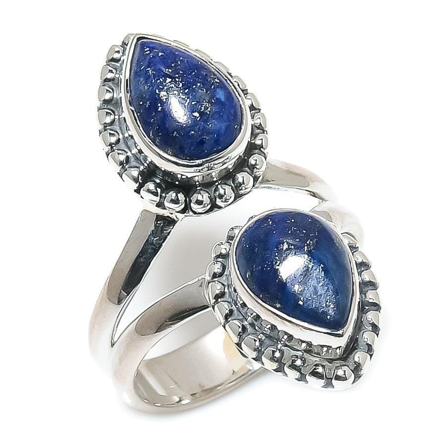 Lapis Lazuli Gemstone Handmade 925 Solid Sterling Silver Jewelry Ring  SJ-1618 - Silverhubjewels
