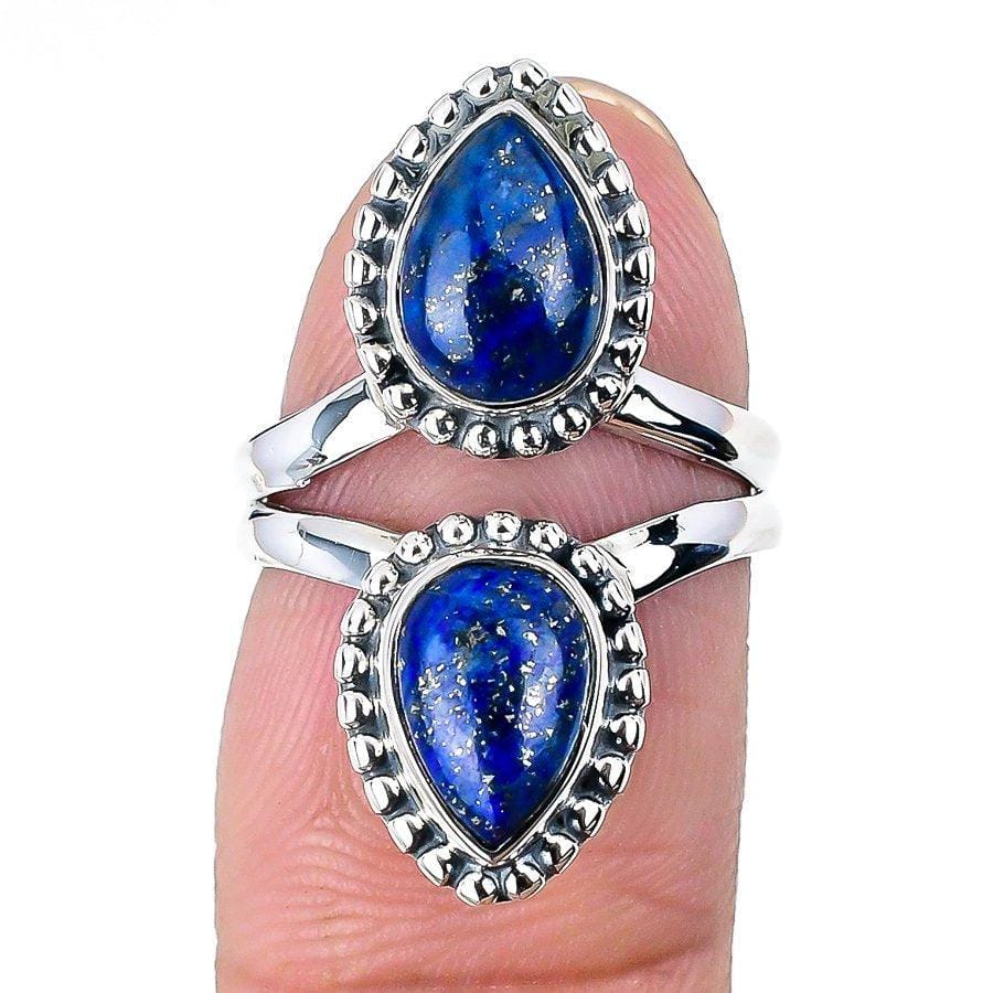Lapis Lazuli Gemstone Handmade 925 Solid Sterling Silver Jewelry Ring  SJ-1618 - Silverhubjewels
