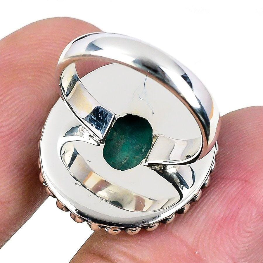 Malachite Gemstone Handmade 925 Solid Sterling Silver Jewelry Ring  SJ-1636 - Silverhubjewels