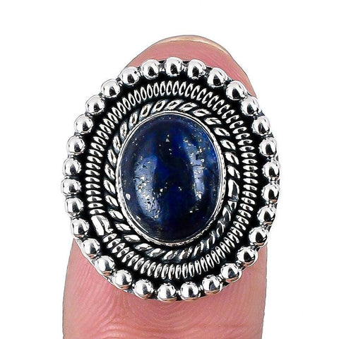 Lapis Lazuli Gemstone Handmade 925 Solid Sterling Silver Jewelry Ring  SJ-1639 - Silverhubjewels