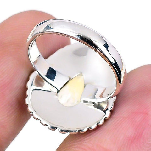 Citrine Gemstone Handmade 925 Solid Sterling Silver Jewelry Ring  SJ-1651 - Silverhubjewels