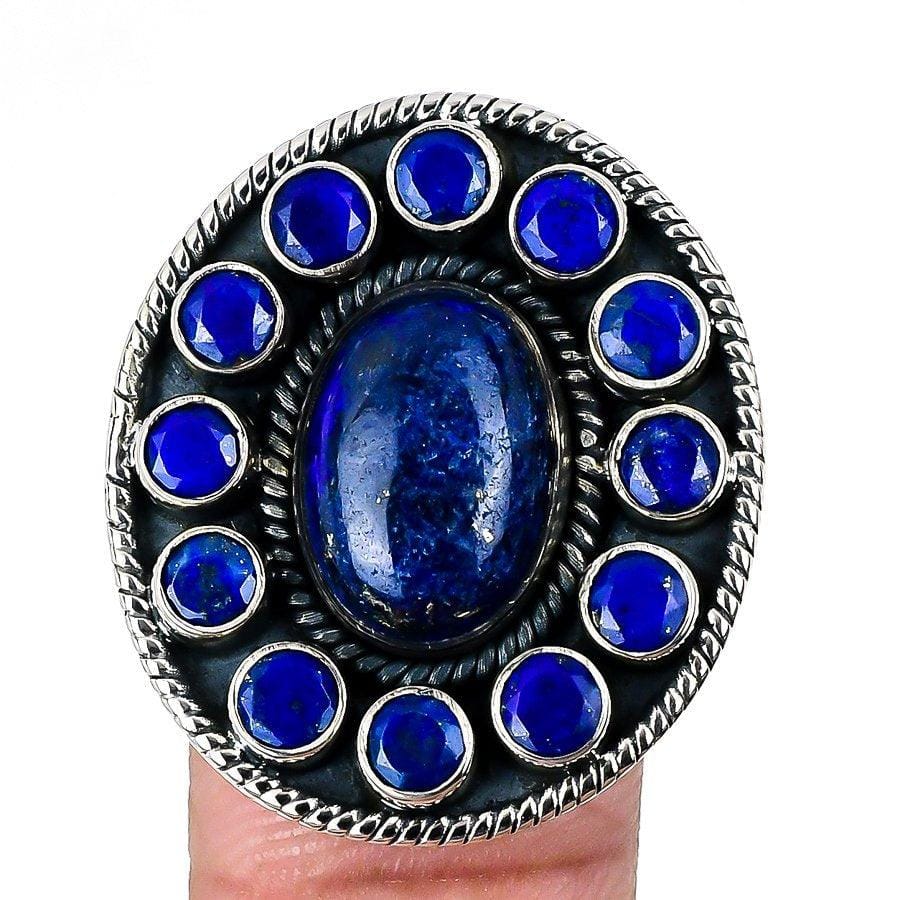 Lapis Lazuli Gemstone Handmade 925 Solid Sterling Silver Jewelry Ring  SJ-1679 - Silverhubjewels