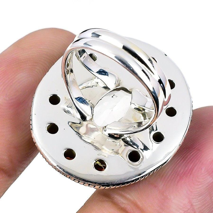 Rose Quartz, Garnet Gemstone 925 Solid Sterling Silver Jewelry Ring  SJ 1685 - Silverhubjewels