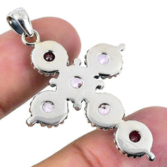 Pink Amethyst Gemstone Handmade 925 Solid Sterling Silver Jewelry Pendants 2.09" SJ-1706 - Silverhubjewels