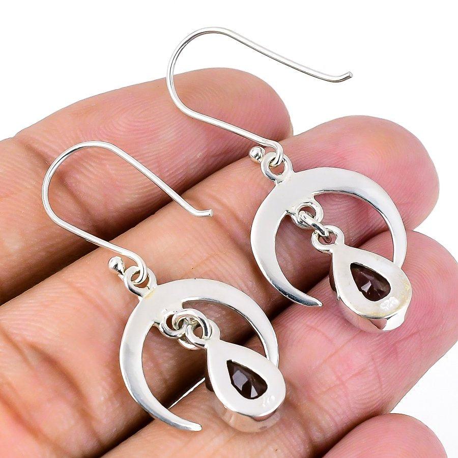 Smoky Topaz Gemstone Handmade 925 Solid Sterling Silver Jewelry Earring 1.65  SJ-1734 - Silverhubjewels
